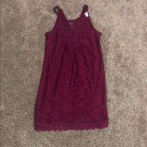 Xhilaration Burgundy Lace Midi Dress